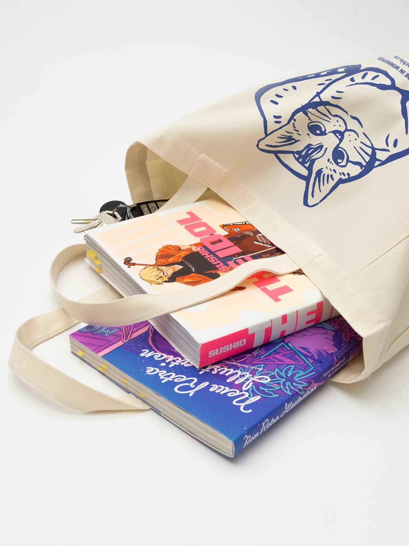 Girl with a Cat Tote Bag