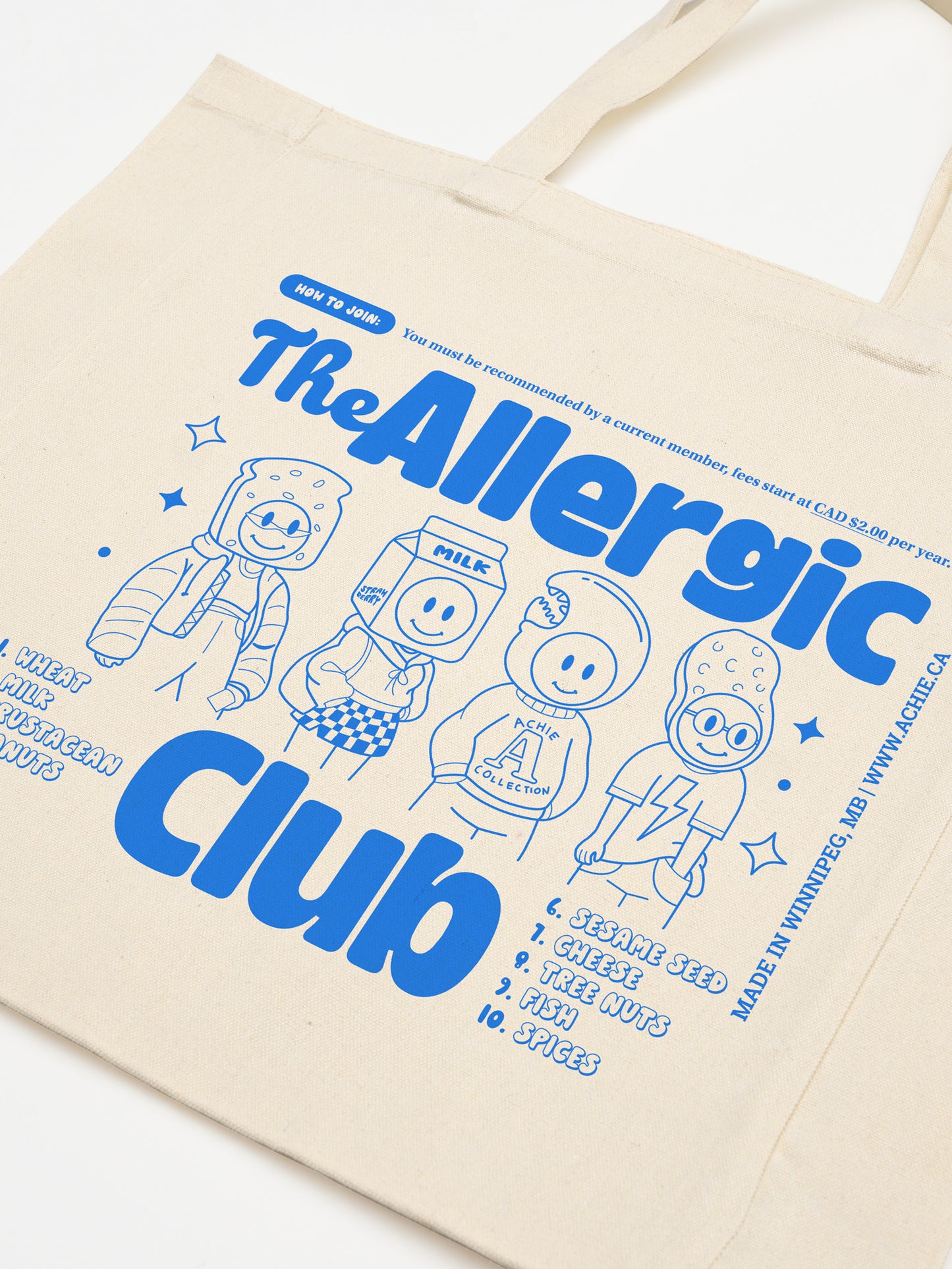 The Allergic Club (Blue) Tote Bag