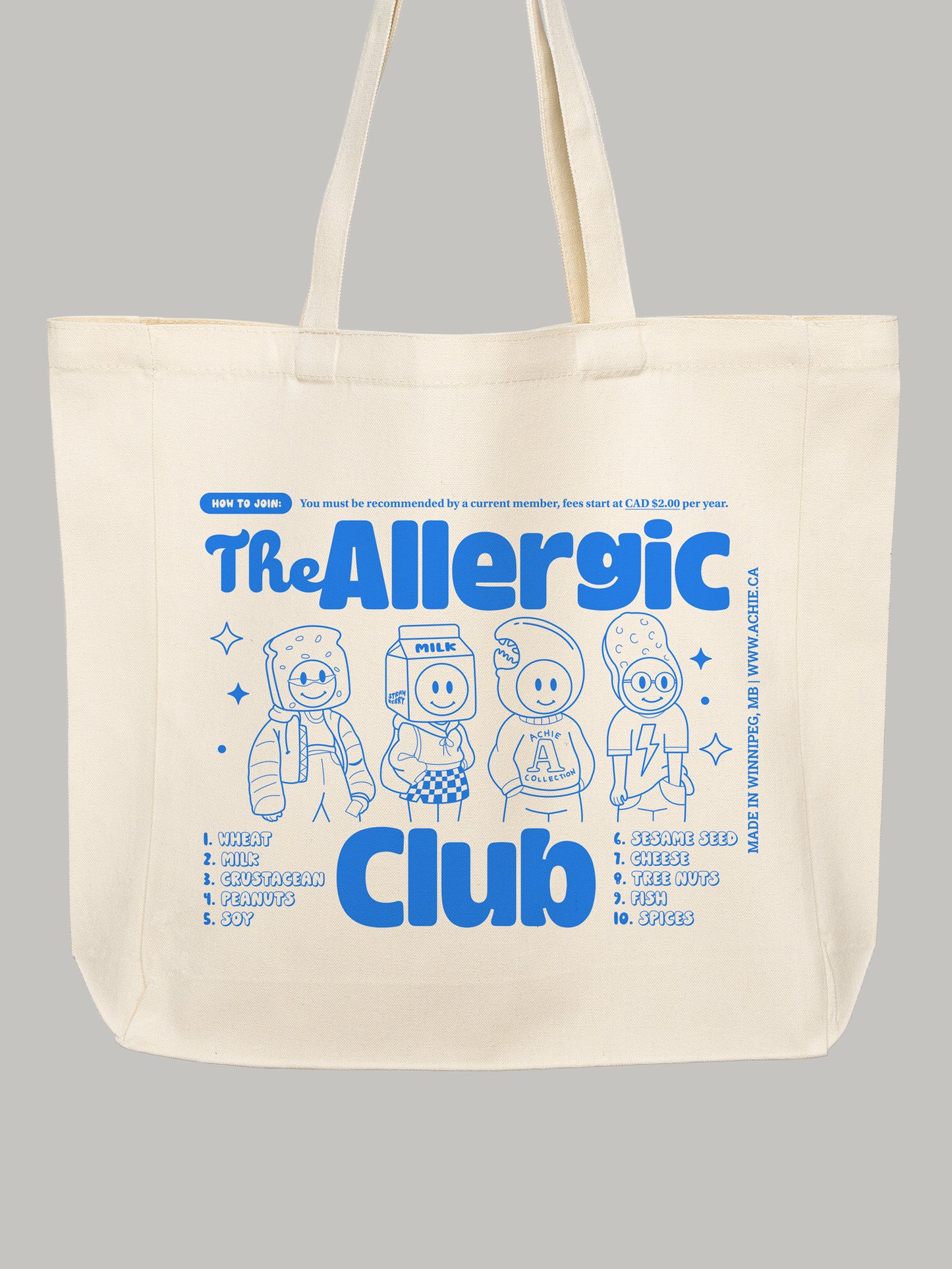 The Allergic Club (Blue) Tote Bag
