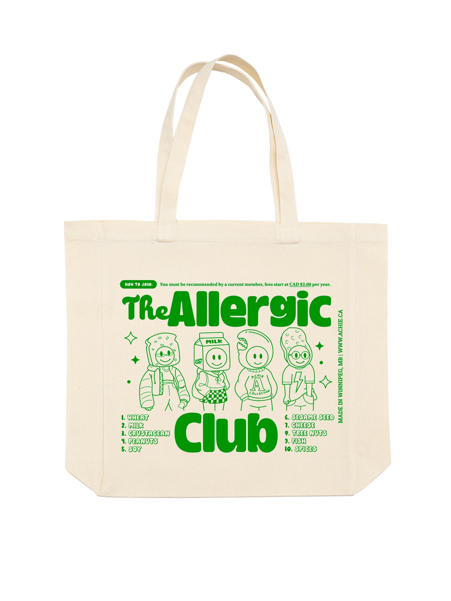 The Allergic Club (Green) Tote Bag