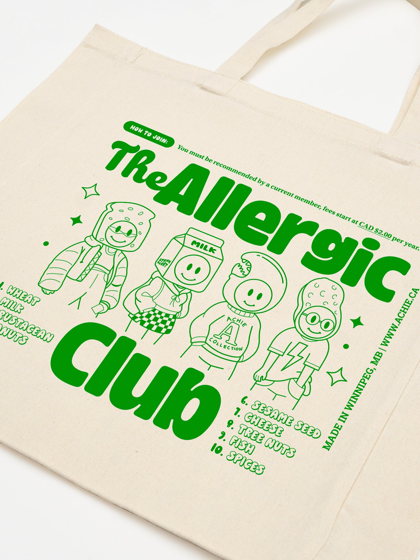 The Allergic Club (Green) Tote Bag