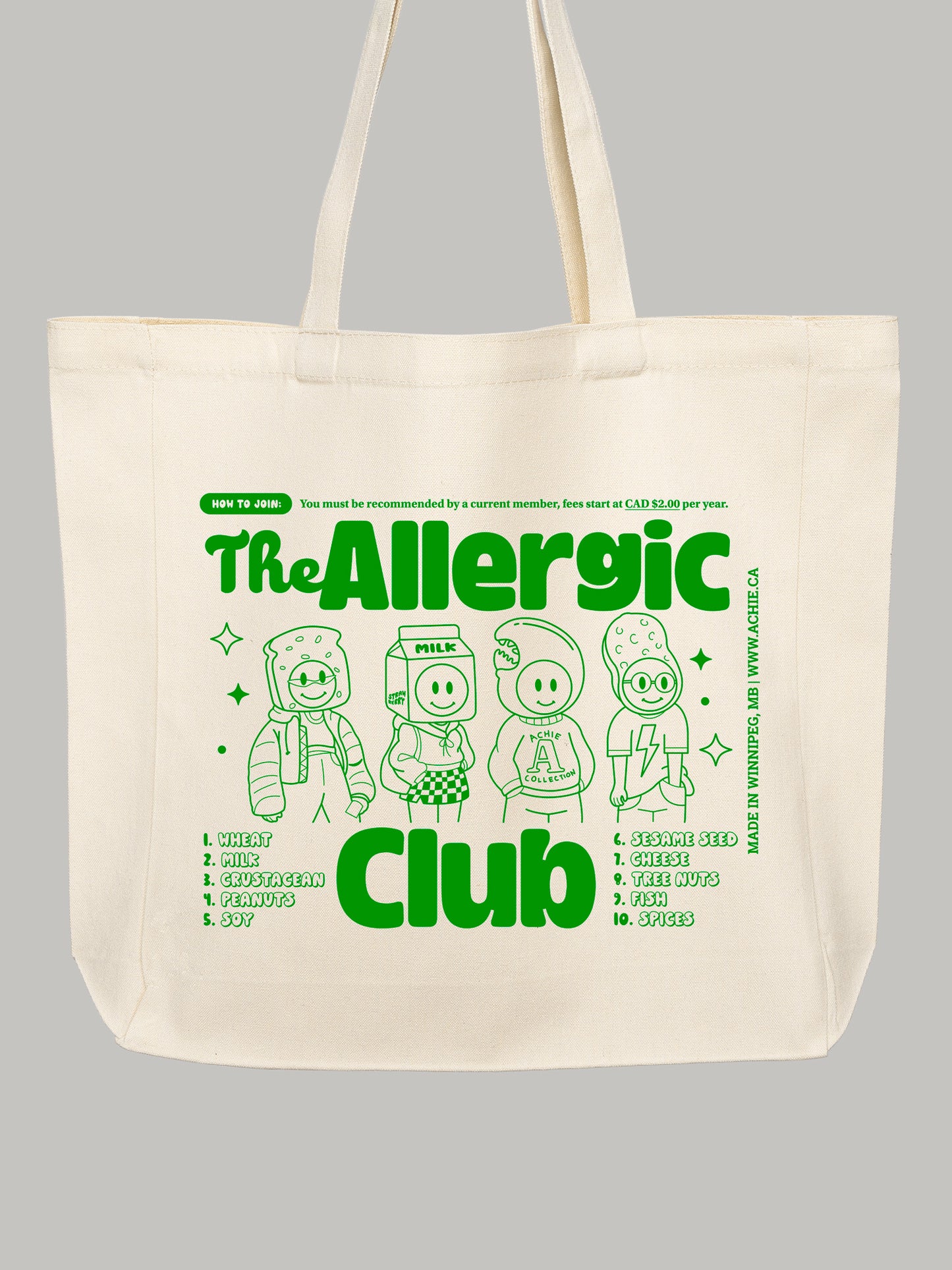 The Allergic Club (Green) Tote Bag