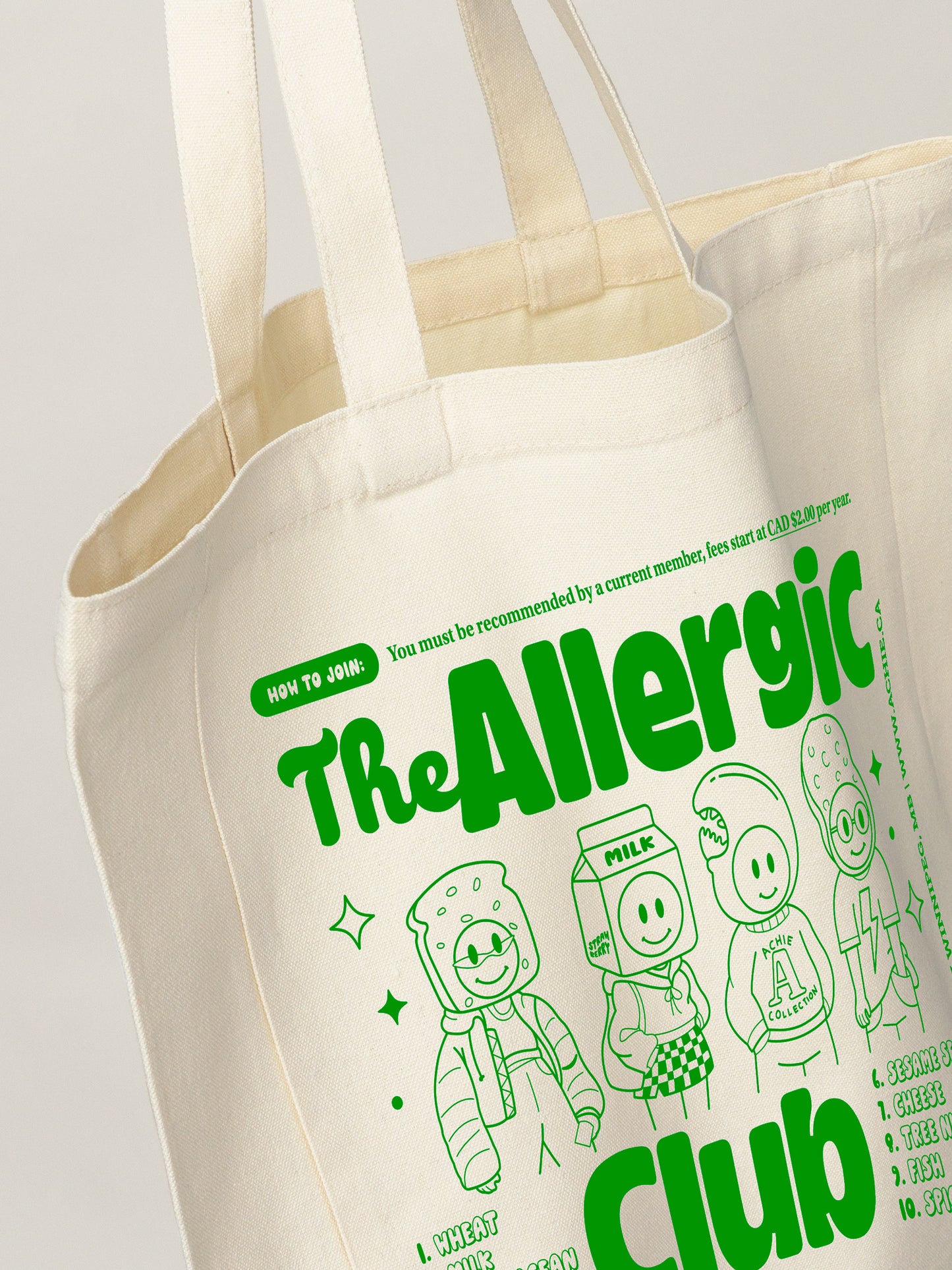 The Allergic Club (Green) Tote Bag