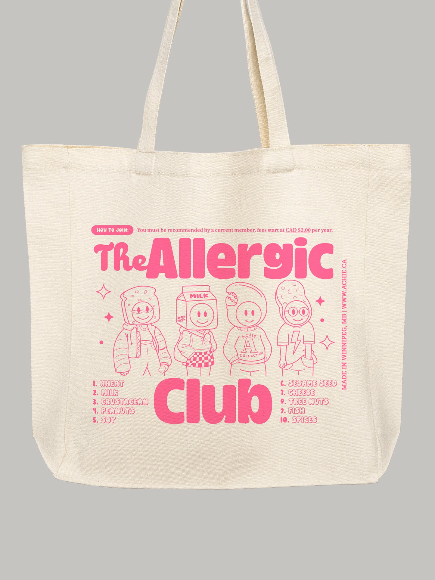 The Allergic Club (Pink) Tote Bag