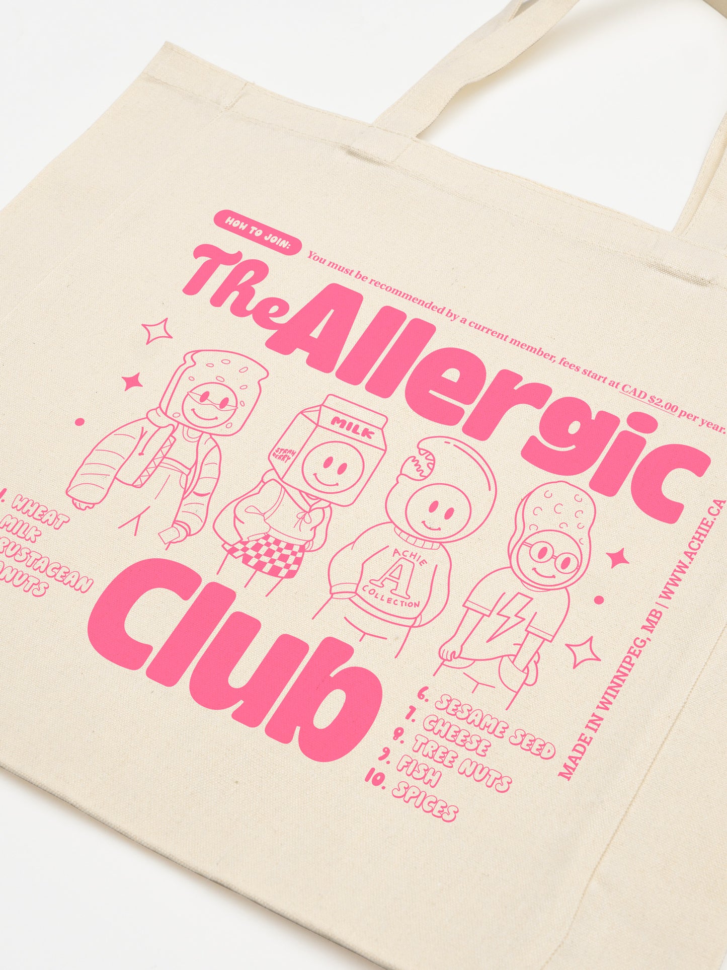 The Allergic Club (Pink) Tote Bag