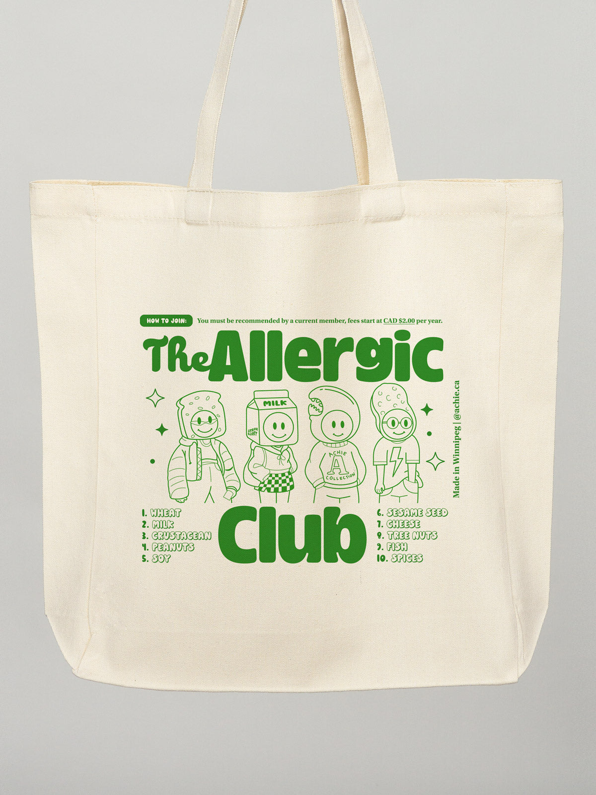 The Allergic Club (Green) Tote Bag